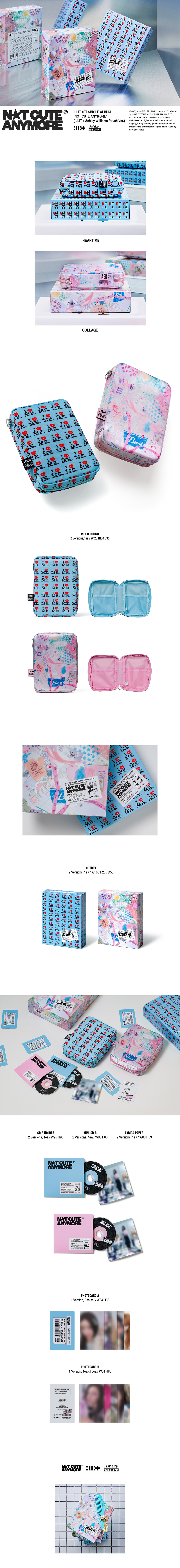 ILLIT: Not Cute Anymore (Illit x Ashley Williams Pouch, Collage) k pop album 8809704434324